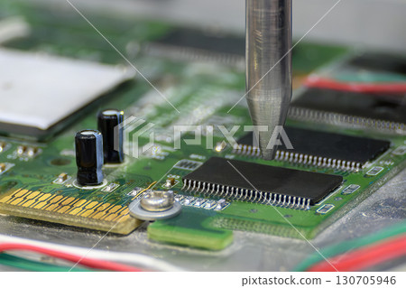 The hi-technology electronics industry assembly process by robotic system. The hi-technology electronics industry assembly process by robotic system. 130705946