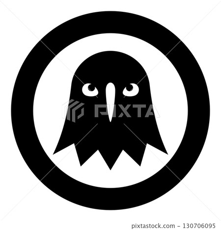 Eagle head falcon egyptian mythology Ra Ancient deity sun sky hunter icon in circle round black color vector illustration image solid outline style 130706095