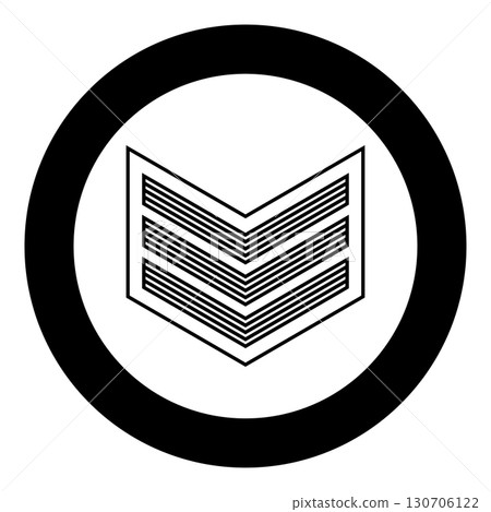 Army chevron military rank insignia badge symbol sign petty officer icon in circle round black color vector illustration image solid outline style Army chevron military rank insignia badge symbol sign petty officer icon in circle round black color vector illustration image solid outline style 130706122