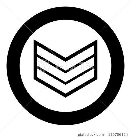 Army chevron military rank insignia badge symbol sign petty officer icon in circle round black color vector illustration image solid outline style Army chevron military rank insignia badge symbol sign petty officer icon in circle round black color vector illustration image solid outline style 130706124