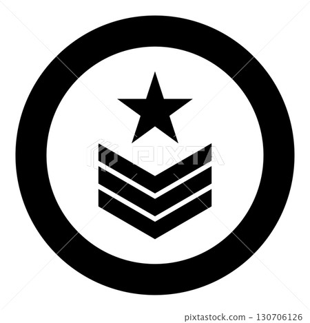 Army chevron military rank insignia badge symbol sign petty officer icon in circle round black color vector illustration image solid outline style Army chevron military rank insignia badge symbol sign petty officer icon in circle round black color vector illustration image solid outline style 130706126