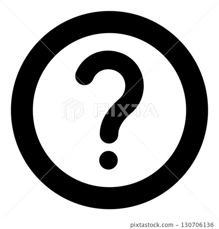 Sign question icon in circle round black color vector illustration image solid outline style Sign question icon in circle round black color vector illustration image solid outline style 130706136