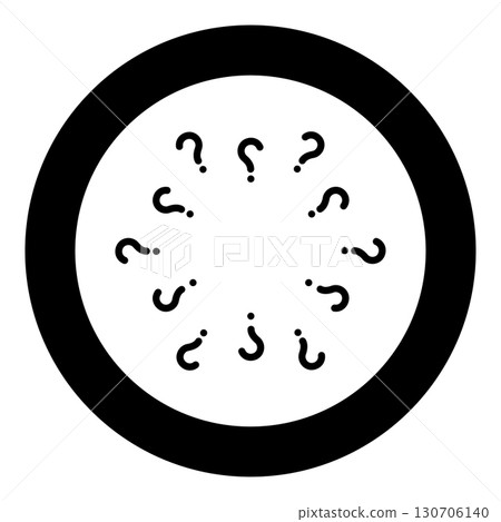 Signs of questions Sign question icon in circle round black color vector illustration image solid outline style 130706140