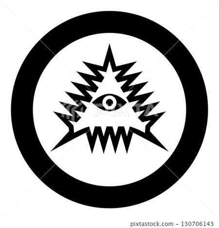 Mason symbol occult emblem of masonic Illuminati triangle all seeing eye of vision providence sacred sign in pyramid in triangle secret concept icon in circle round black color vector illustration Mason symbol occult emblem of masonic Illuminati triangle all seeing eye of vision providence sacred sign in pyramid in triangle secret concept icon in circle round black color vector illustration 130706143