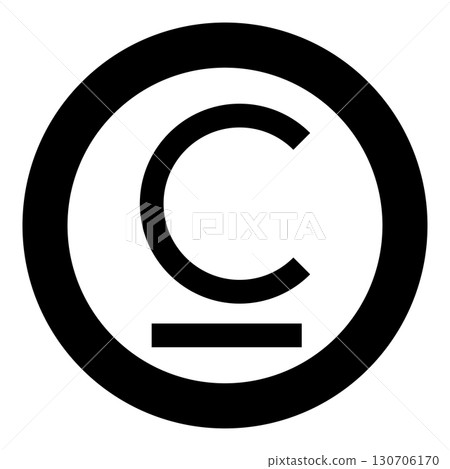 Som sign Kyrgyzstani currency symbol icon in circle round black color vector illustration image solid outline style 130706170