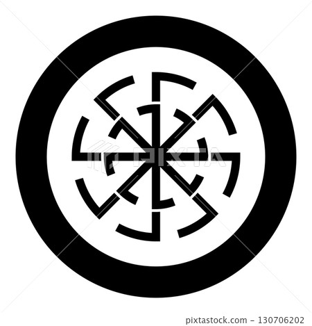 Svitovit symbol sign slavic pagan icon in circle round black color vector illustration image solid outline style Svitovit symbol sign slavic pagan icon in circle round black color vector illustration image solid outline style 130706202