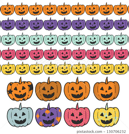 南瓜燈彩色圖案套裝 130706232