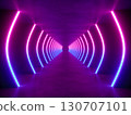colorful modern lighting with interior empty space, 3d rendering sci-fi concept 130707101