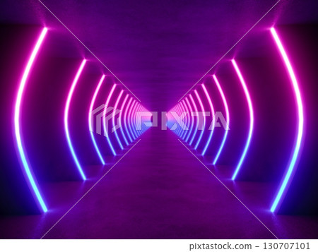 colorful modern lighting with interior empty space, 3d rendering sci-fi concept colorful modern lighting with interior empty space, 3d rendering sci-fi concept 130707101