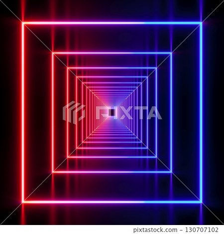 colorful modern lighting with interior empty space, 3d rendering sci-fi concept 130707102