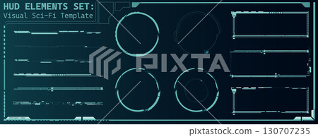 This collection features various futuristic HUD elements in a sleek design suitable for sci-fi themes. The glowing blue interfaces include circular and rectangular shapes ideal for digital interfaces. This collection features various futuristic HUD elements in a sleek design suitable for sci-fi themes. The glowing blue interfaces include circular and rectangular shapes ideal for digital interfaces. 130707235