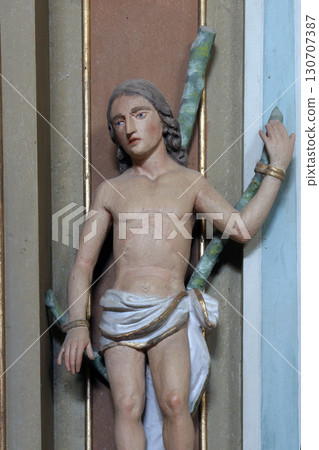Saint Sebastian, statue on the altar in Saint Catherine of Alexandria church in Ribnicki Kunic, Croatia Saint Sebastian, statue on the altar in Saint Catherine of Alexandria church in Ribnicki Kunic, Croatia 130707387