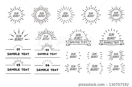 旭日射線框架變化集向量素材 130707592