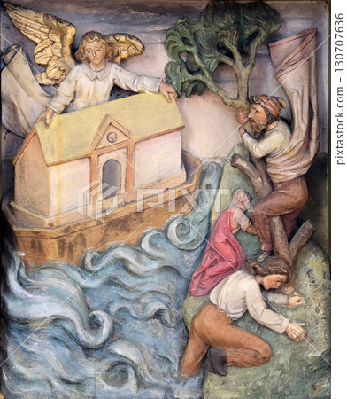 Noah's Ark, relief in the church of Saint Martin in Zagreb, Croatia 130707636