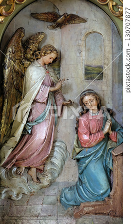 Annunciation of the Virgin Mary, altarpiece in the Basilica of the Sacred Heart of Jesus in Zagreb, Croatia Annunciation of the Virgin Mary, altarpiece in the Basilica of the Sacred Heart of Jesus in Zagreb, Croatia 130707877