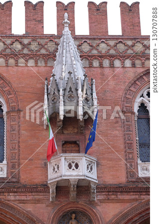 Medieval palace of the merchandise or loggia of the merchants in Bologna, Italy 130707888