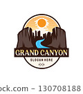 Grand canyon national park vintage logo emblem design template with river 130708188