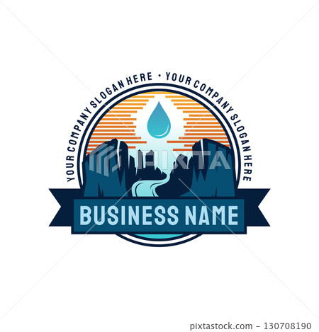 Abstract of Grand canyon design vintage emblem with droplet 130708190