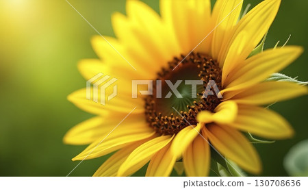 Blooming Sunflower With Sharp And Vivid Details 130708636