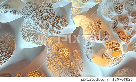 The image is a close up of a white and yellow object with a lot of detail 130708926