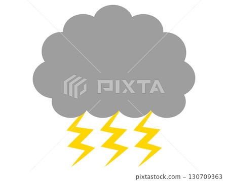 閃電與雨雲插畫素材2 閃電與雨雲插畫素材2 130709363