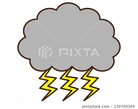 Illustration material of lightning and rain clouds 130709364