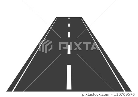 Straight road perspective street with asphalt. Highway. Way for transport. with dashed lines, white markings. Road to horizon Straight road perspective street with asphalt. Highway. Way for transport. with dashed lines, white markings. Road to horizon 130709576