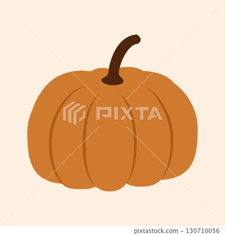 Flat Autumn Pumpkin Illustration Flat Autumn Pumpkin Illustration 130710056