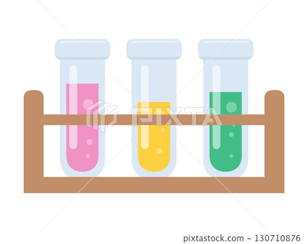 試管架上排列的試管插圖 130710876