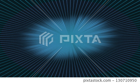 Abstract digital matrix with radiant blue glowing light effects and depth perspective Abstract digital matrix with radiant blue glowing light effects and depth perspective 130710950