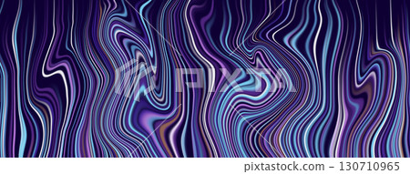 Abstract colorful wavy lines creating a mesmerizing glowing effect on dark background 130710965