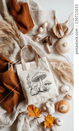 Autumn alchemy: mushroom print tote and cozy fall essentials 130711033