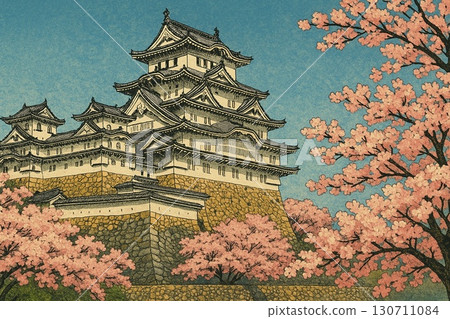 城堡與櫻花 - 姬路城圖片 130711084