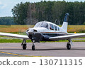 Private single-engined piston-powered airplane taxiing at the airfield 130711315