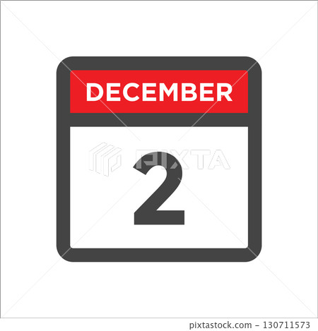 December 2 calendar icon with day of month 130711573