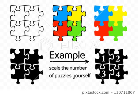 Puzzle, jigsaw, riddle and enigma, graphic design. Brainteaser, conundrum, logic and reasoning, vector design and illustration 130711807