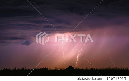 Lightning storm in the sky, lightning bolts in the storm clouds Lightning storm in the sky, lightning bolts in the storm clouds 130712015