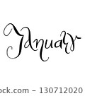 Vector January hand drawn month in English. Cursive handwritten style made using ink. Elegant handwritten month name in cursive style. Artistic cursive month name for printable projects 130712020