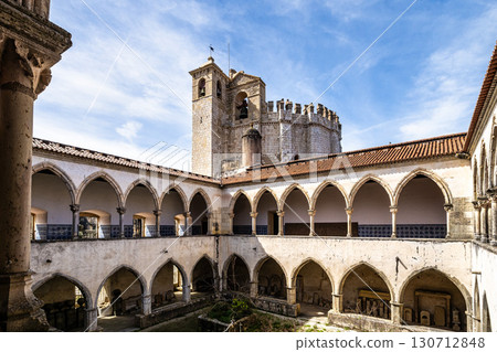 Main cloister of the Monastery of the Order of Christ, Convento de Cristo in Tomar, Portugal. 130712848