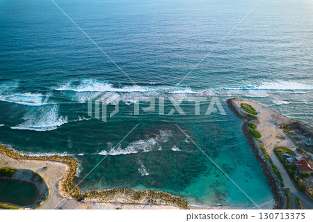 Natural landscape from a drone over Melasti beach on the island of Bali. Natural landscape from a drone over Melasti beach on the island of Bali. 130713375