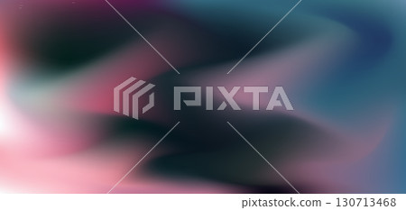 Wavy pink, aquamarine blue and dark indigo green vector soft fuzz mesh gradient background. Smooth soft deep aesthetic 3d backdrop for ui web design, futuristic liquid flowing print design 130713468