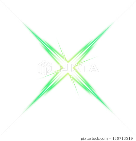Green X-shaped glowing effect placed on a transparent background Green X-shaped glowing effect placed on a transparent background 130713519