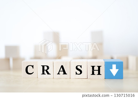 Image showing crash and falling arrow. 130715016