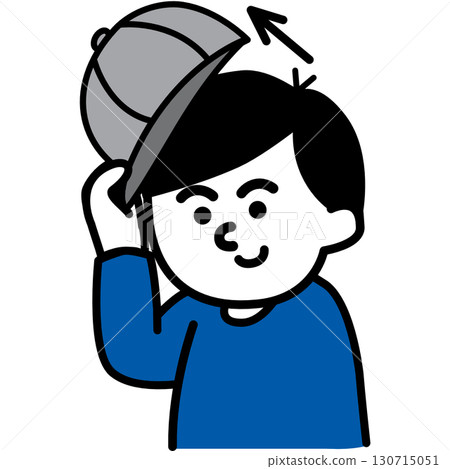 Taking off the hat | Dressing action card and visual support icon (Take off the hat) 130715051