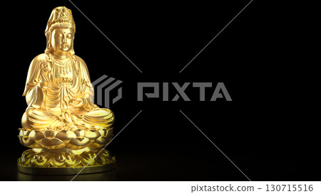 The Guan Yin sculpture  for religion concept 3d Rendering. 130715516