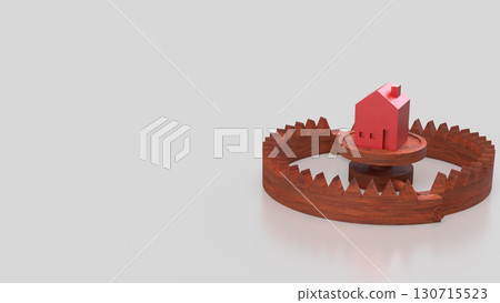 The Red House on Bear Trap for Property or Building Business 3d Rendering. 130715523