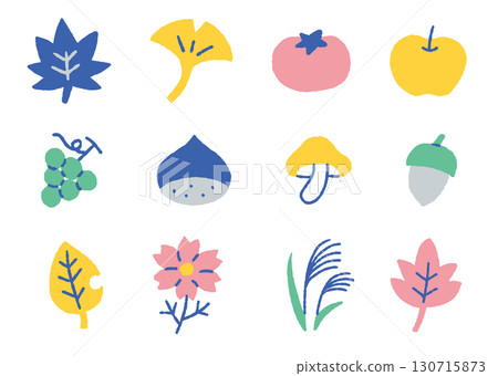 秋季植物和水果圖示 set_color 秋季植物和水果圖示 set_color 130715873