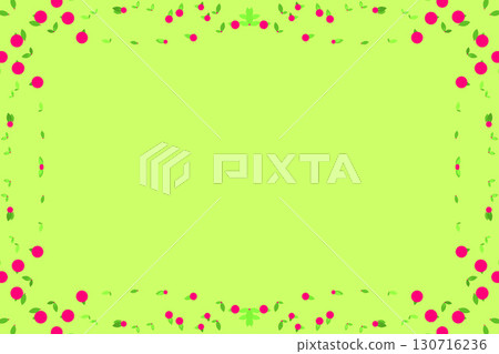Background material (pop flower frame on yellow-green background) 130716236