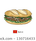Vietnam Banh Mi line drawing illustration 130716433