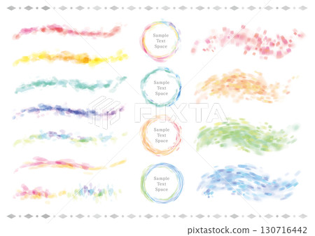 彩色水彩線條和圓圈飾品 15 件套 130716442